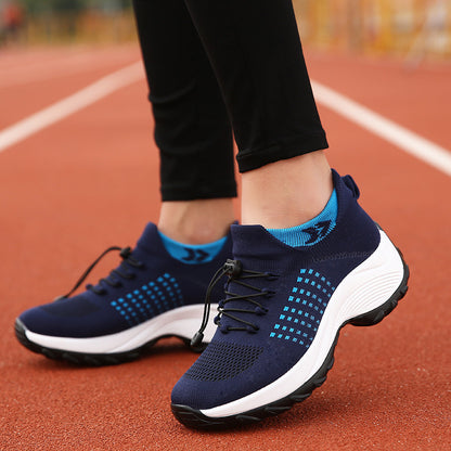 Large Size Women's Shoes High Elastic Flying Woven Breathable Sports Women's Socks Shoes