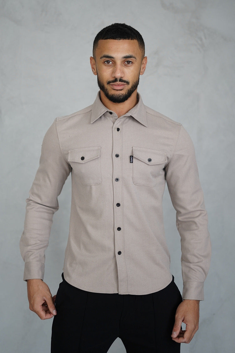 Camicia casual da uomo per ragazzi spazzolata 