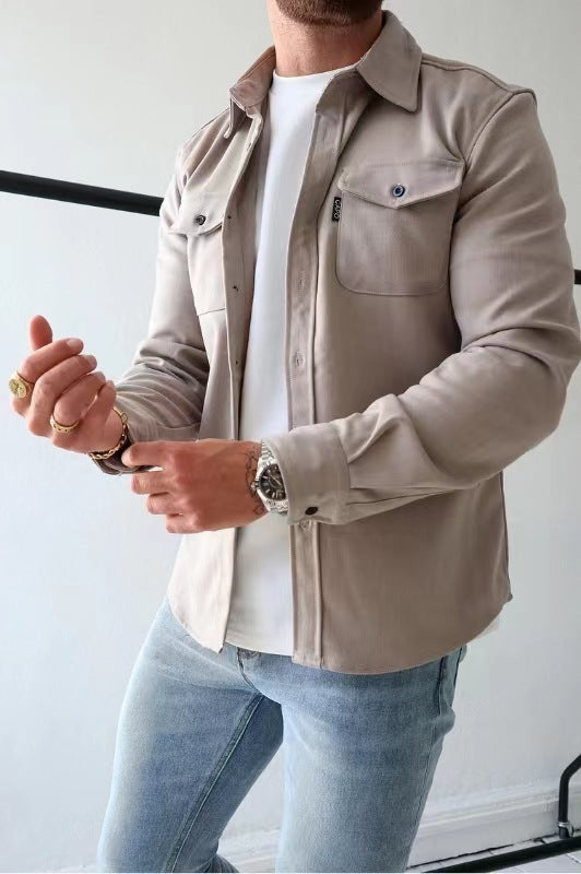 Camicia casual da uomo per ragazzi spazzolata 