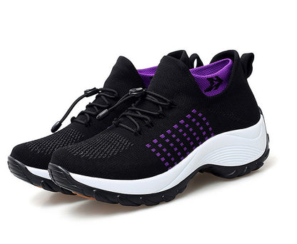 Large Size Women's Shoes High Elastic Flying Woven Breathable Sports Women's Socks Shoes